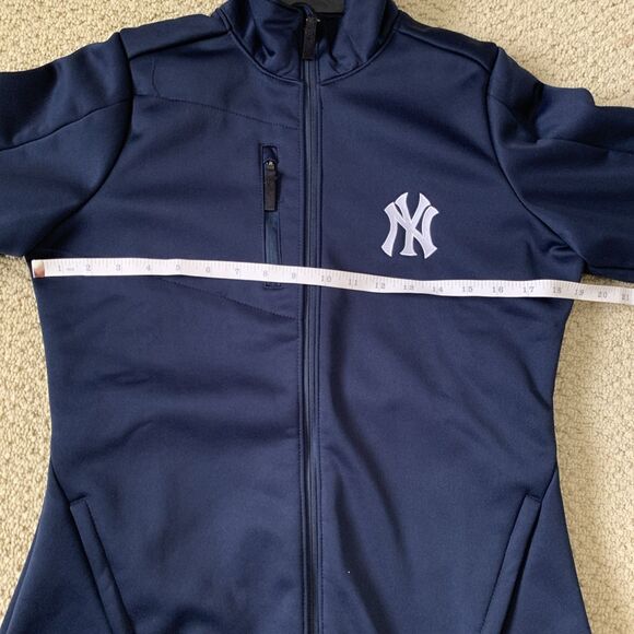 New York Yankees Womens Jacket Blue Sz Small Antigua Lightweight Water Resistant - Picture 12 of 14